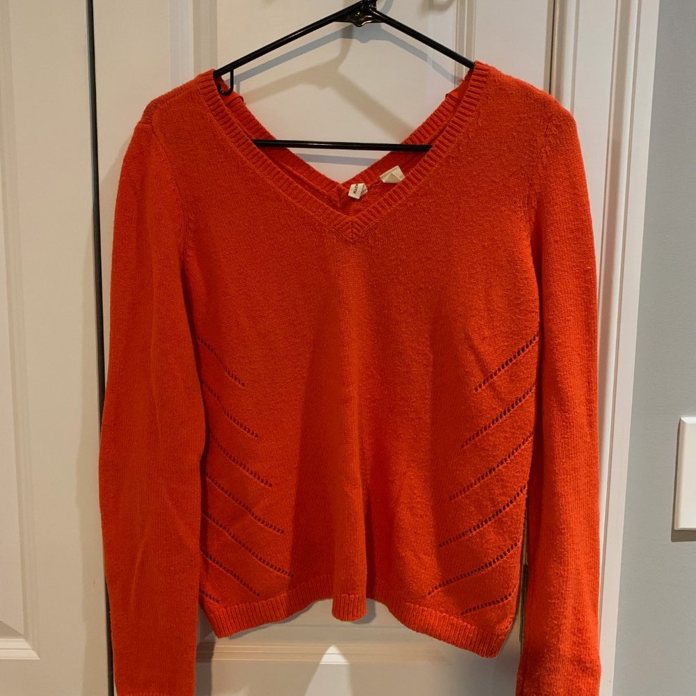 Red/Orange Sweater with cut out detail Anthropologie - Picture 2 of 3